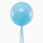 Globo Jumbo 60 cm Azul Floral y Vichy Azul Sin Personalización