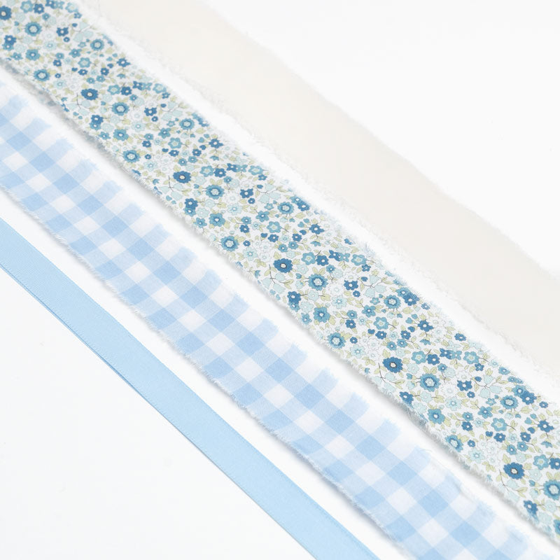 Jumbo Blob 60 cm Blanc Floral et Vichy Blue Tissu sans personnalisation