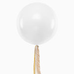 Globo Jumbo 60 cm Blanco Telas Vichy y Floral Ocre Sin Personalizar