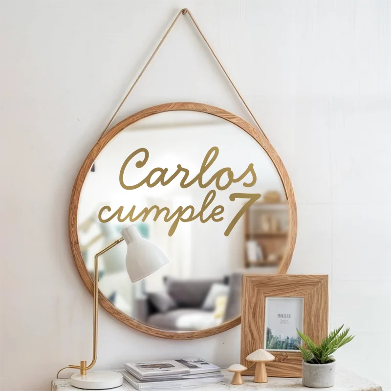 Personalized vinyl name complies x gold mirror