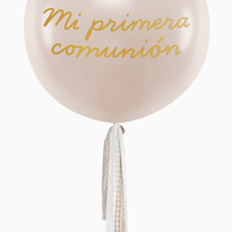 Jumbo Globo 60 cm nue Vichy et nue florale nue nue or