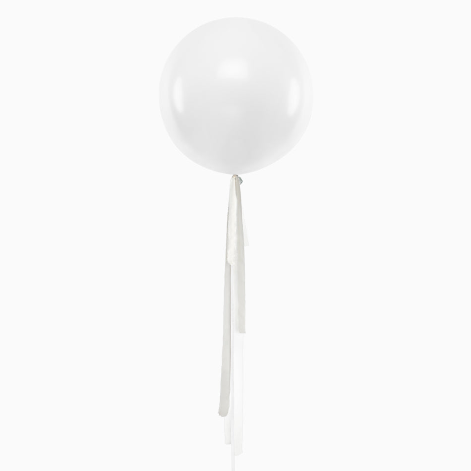 Globo Jumbo 60 cm Blanco Telas Gasas Blanco Gris Sin Personalizar