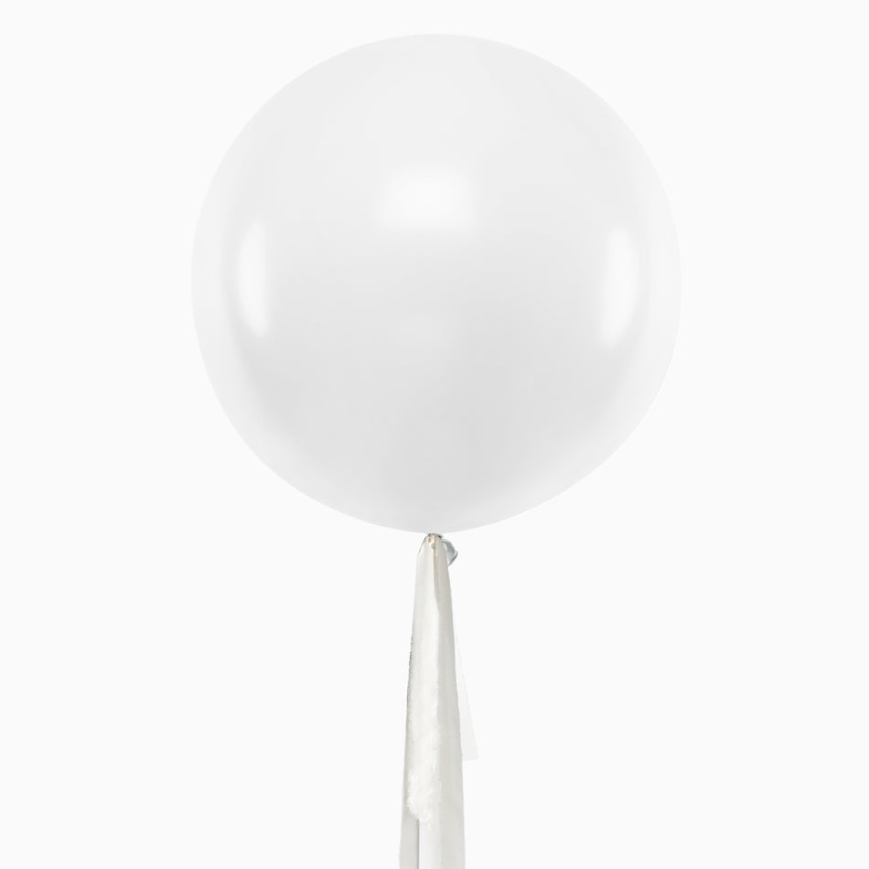 Globo Jumbo 60 cm Blanco Telas Gasas Blanco Gris Sin Personalizar