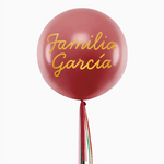 Globo Jumbo 60 cm Rojo con Telas Familia X Vinilo Oro