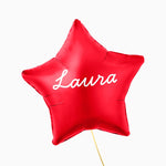 Globo Foil Estrella Rojo Personalizado Vinilo Blanco