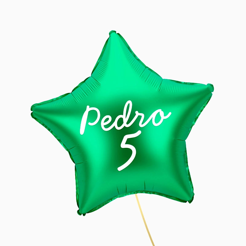 Custom Green Green Estrella Globo Name und Blanco Vinyl Age