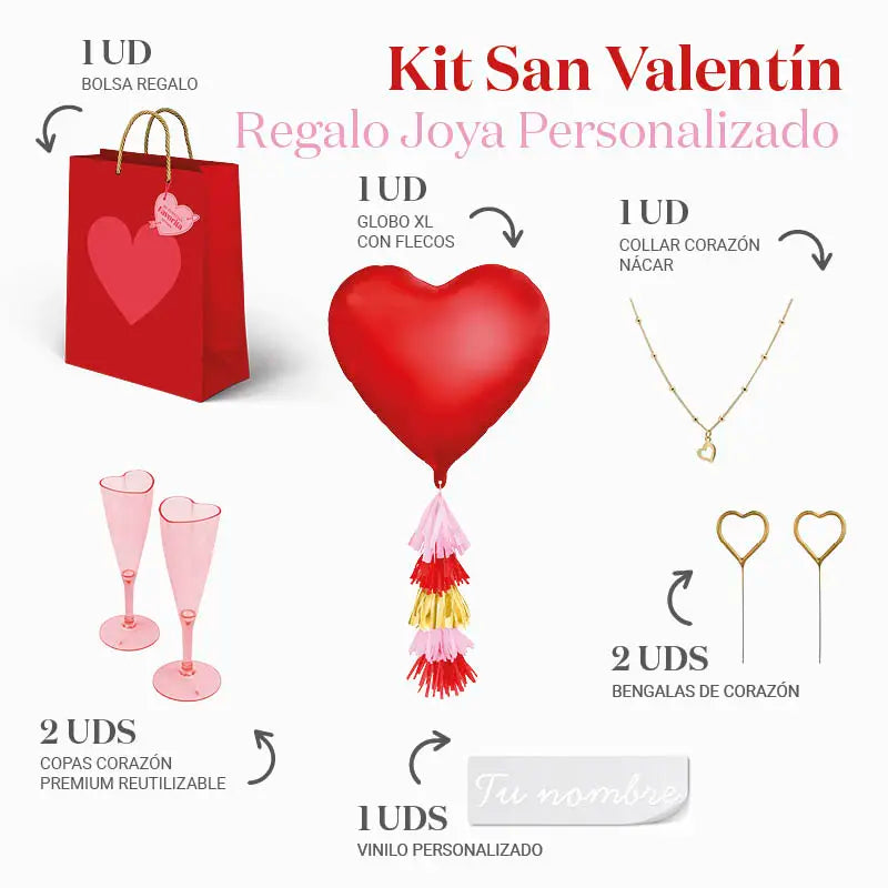 Personalisierte Geschenkset San Valentine Herz