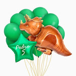 Set Globos Dino Triceratops Personalizado Nombre y Edad