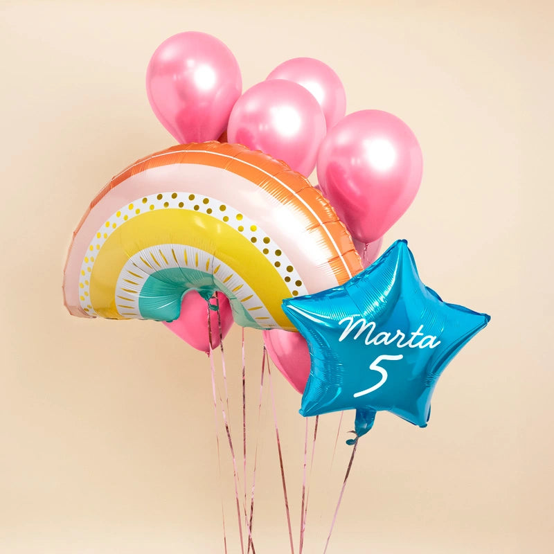 Set Globos Arcoíris Personalizado Nombre y Edad