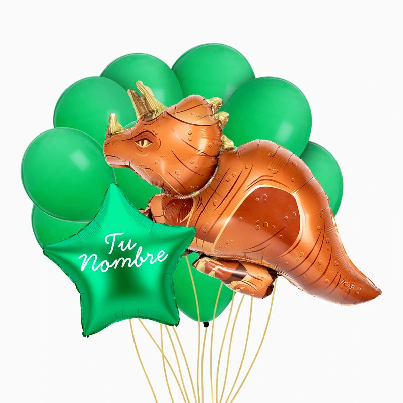 Set Globos Dino Triceratops Personalizado