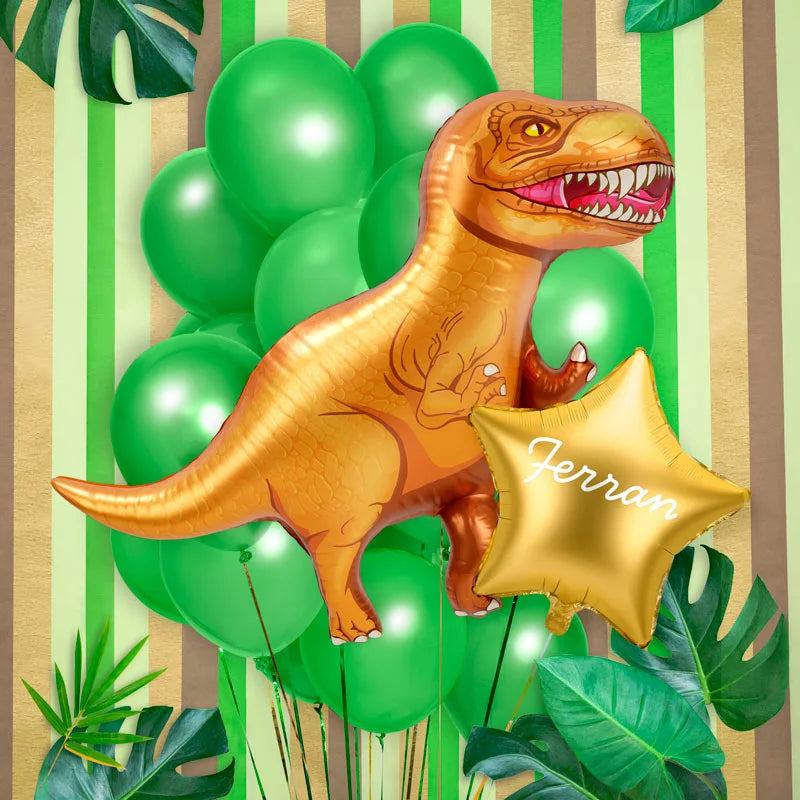 Set Globos Foil Dinosaurios T-Rex XL Personalizado