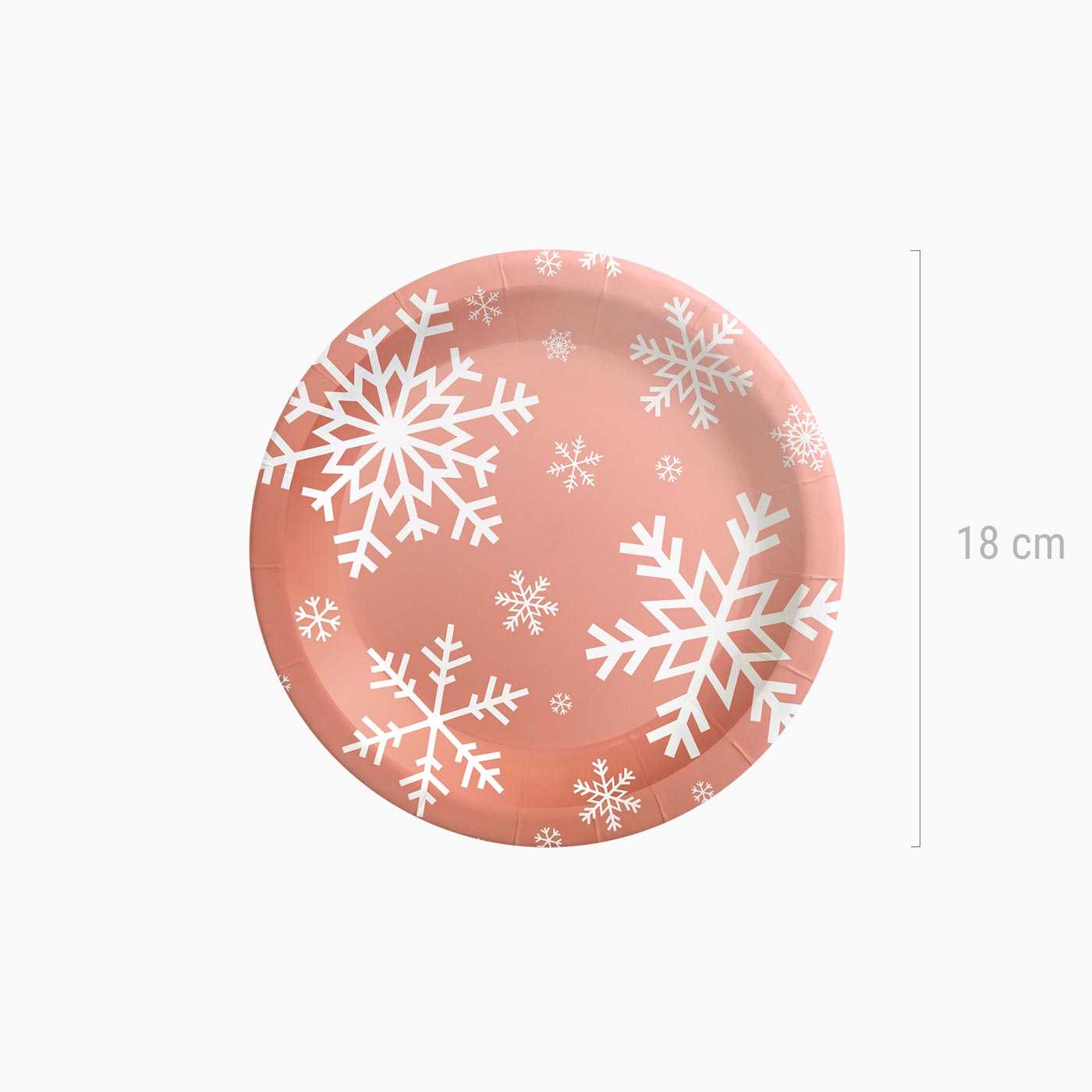 Cardboard llano pour Noël rose Ø18 cm Snowflake métallisé en or métallique