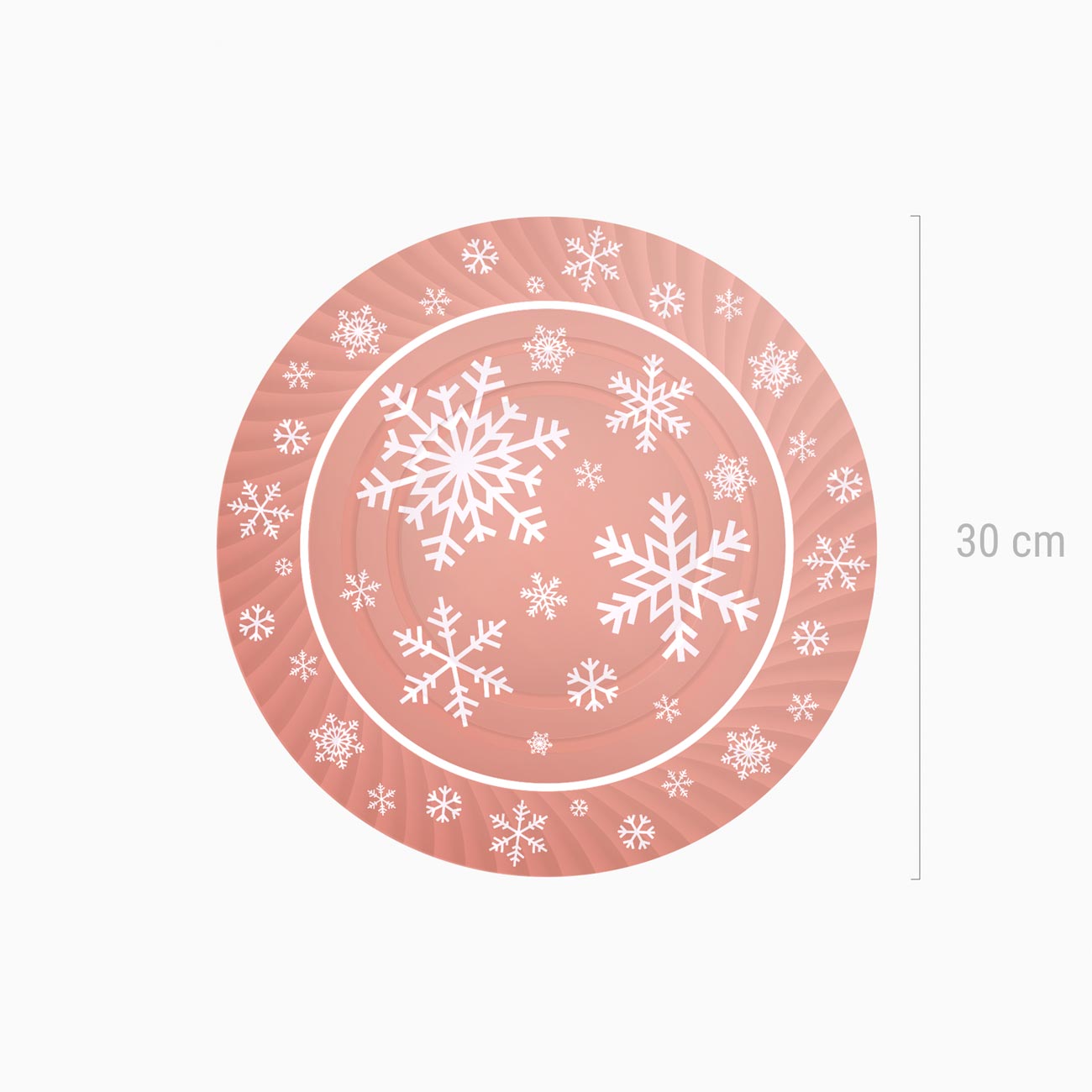 Bac à rond de Noël 30 cm d'or métallisé du flocon de neige