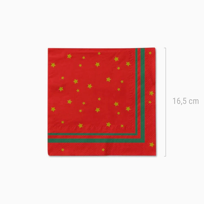 Red stars paper napkins