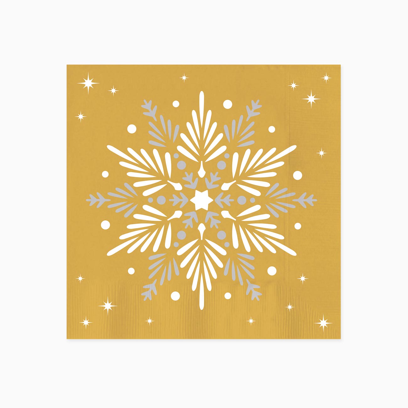 Servilleta de Papel Navidad Copo de Nieve Oro