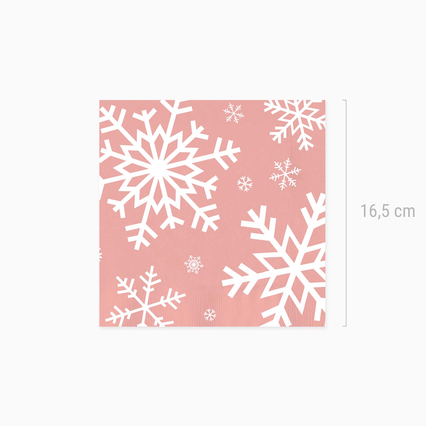 Napkins en papier de Noël 33x33 cm Snow Flake métallisé de la neige en or