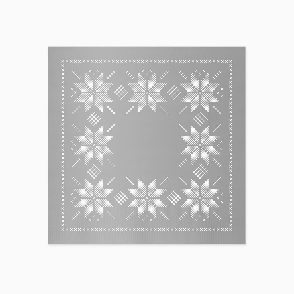 Metallized paper napkins 33 x 33 cm Christmas embroidery silver