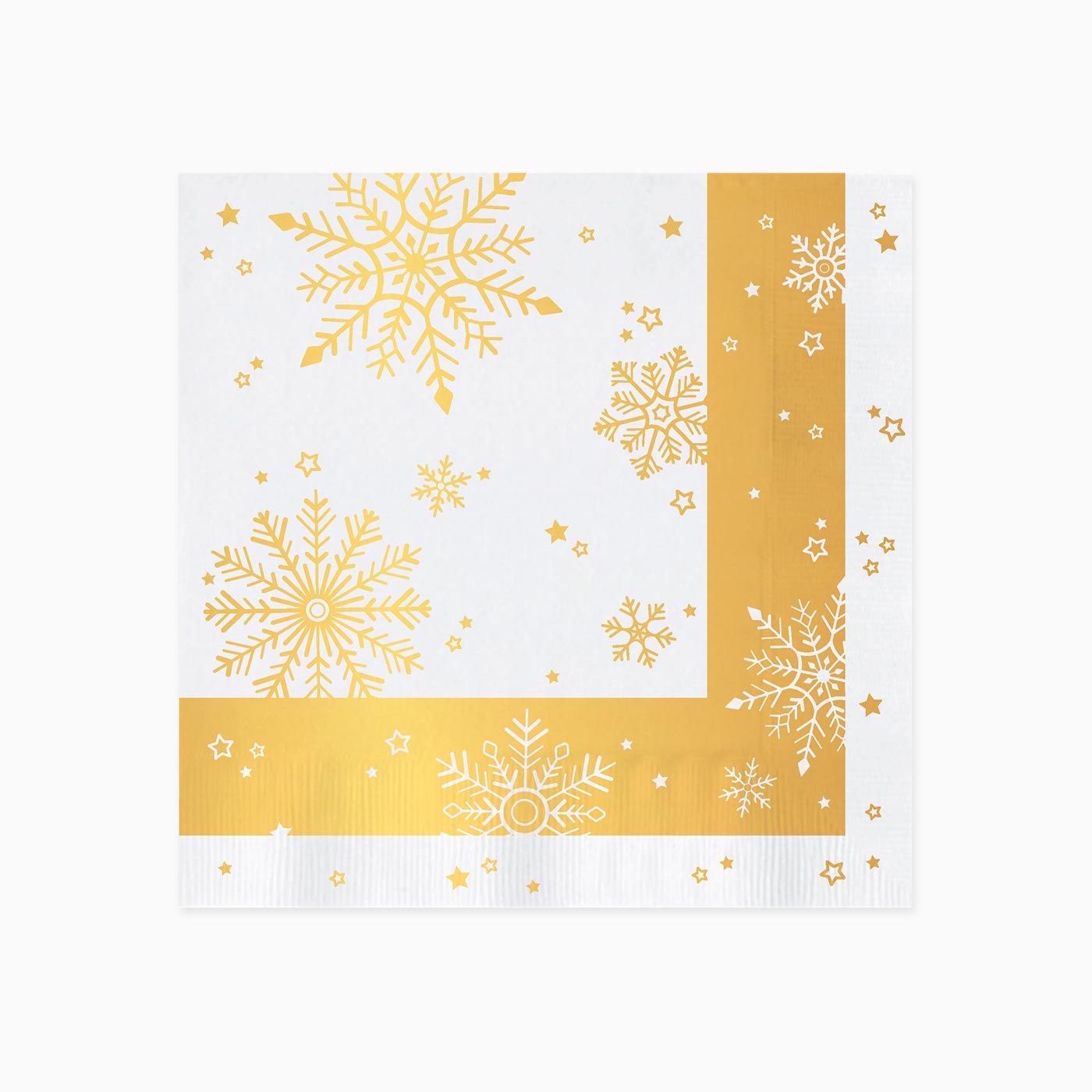 Napkins Christmas gold 33x33 cm gold snowflakes