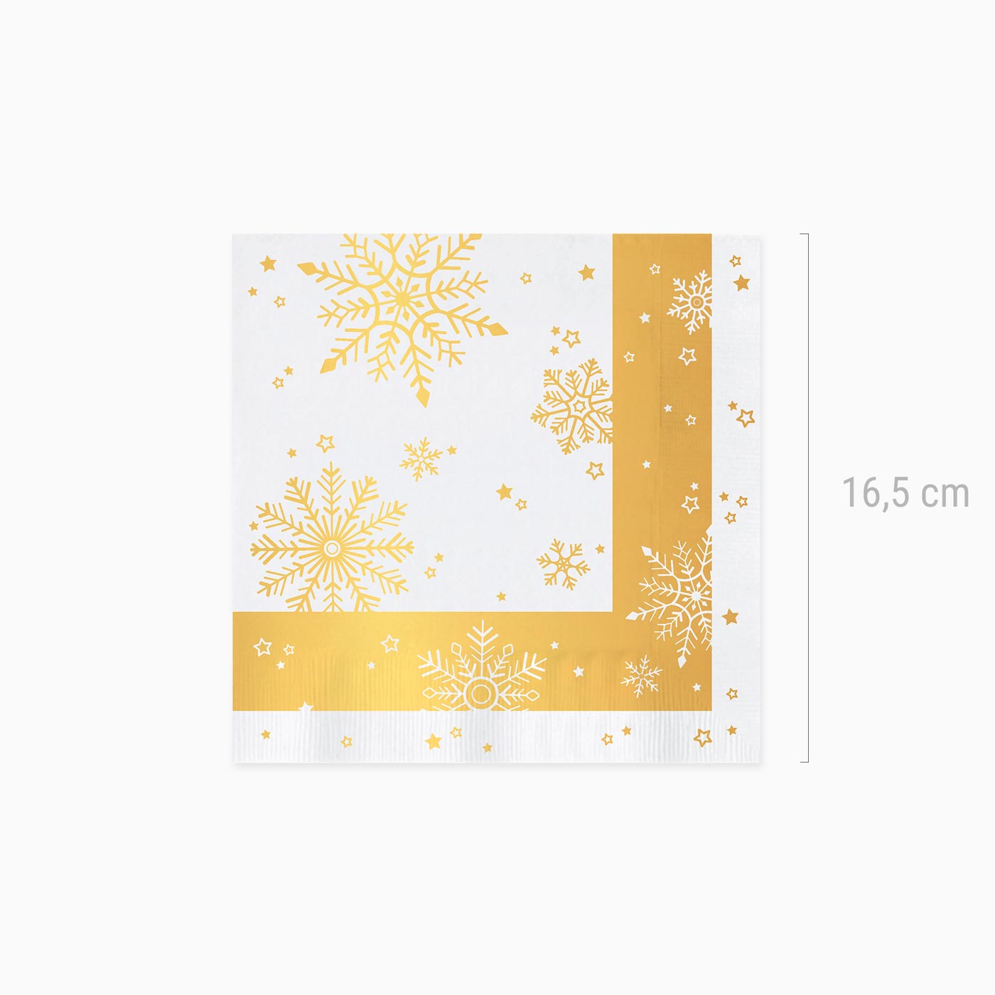 Servietten Weihnachten Gold 33x33 cm Gold Schneeflocken