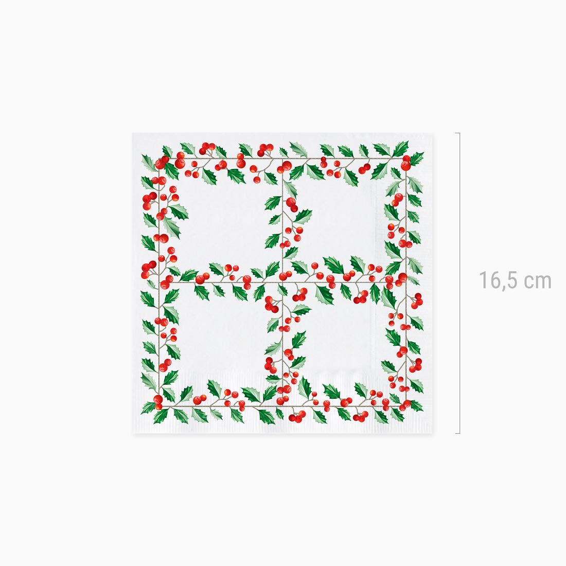 Guardanapos de papel de natal 33x33 cm holly