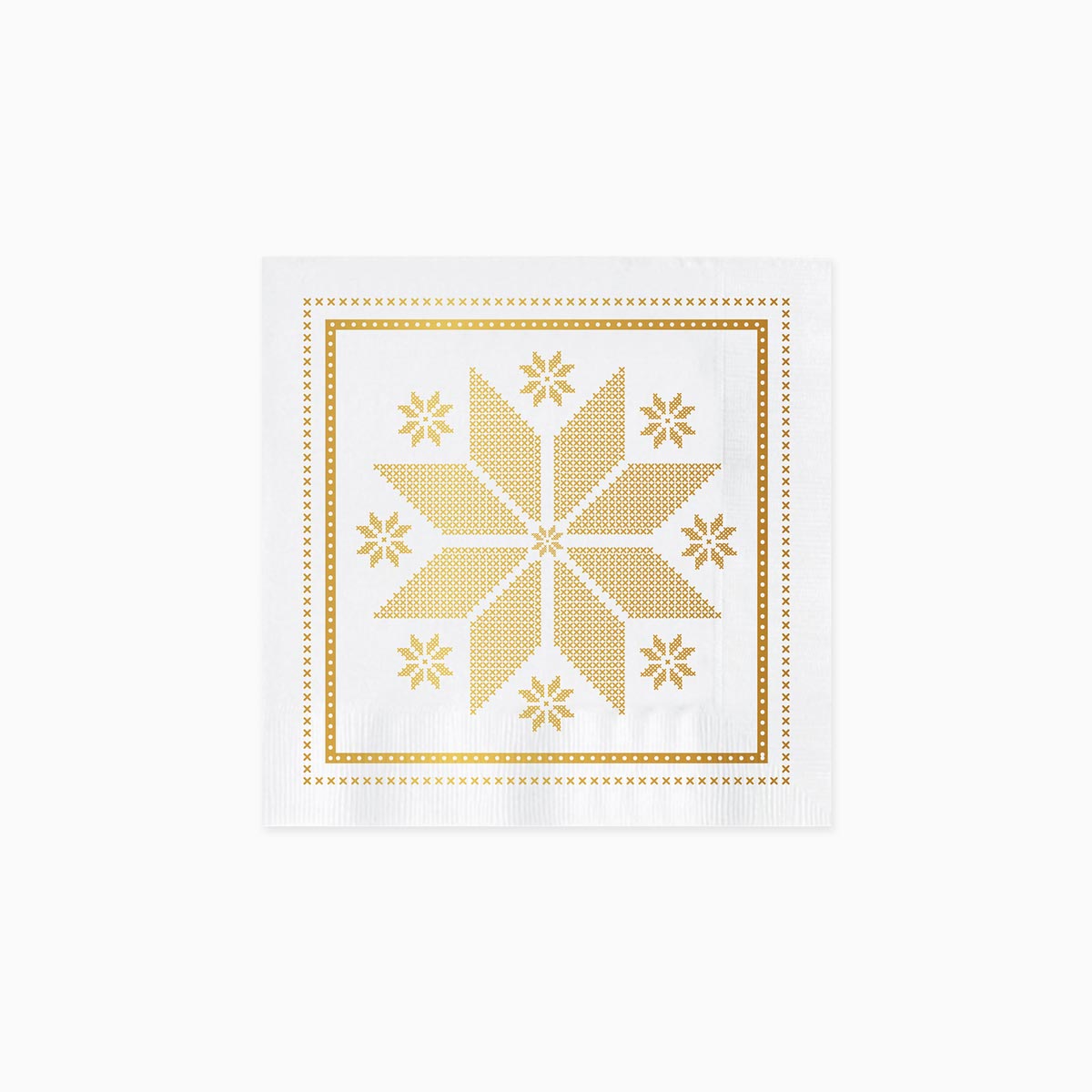 SQUILITIES CHRISTMAS PAPER EMBROIDED 25 X 25 CM GOLD AND WHITE