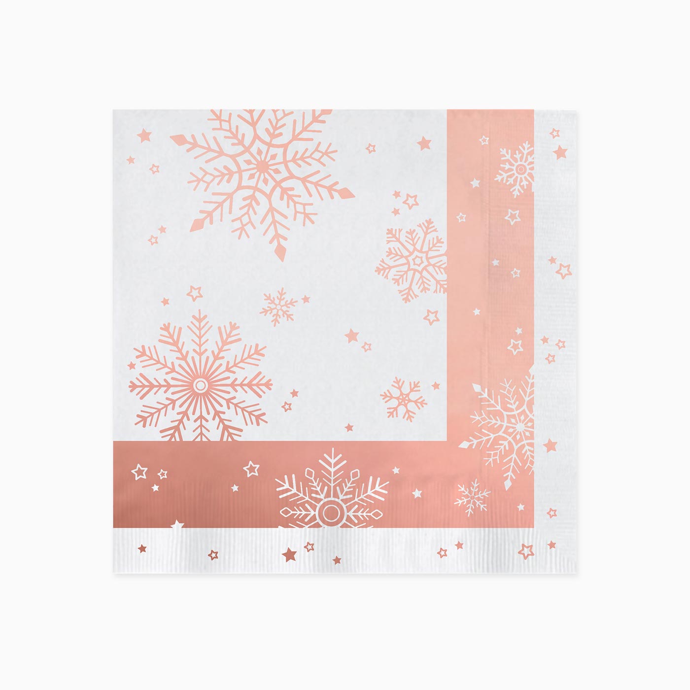 Napkins Christmas Pink 33x33 cm snowflakes pink gold