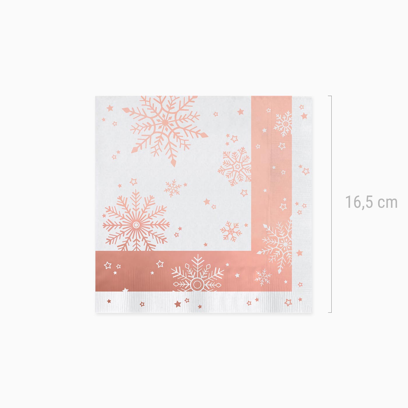 Servietten Weihnachten Pink 33x33 cm Schneeflocken Pink Gold