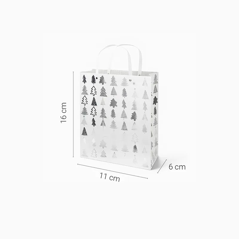 Christmas Bag Mini Metallic Silver Tree