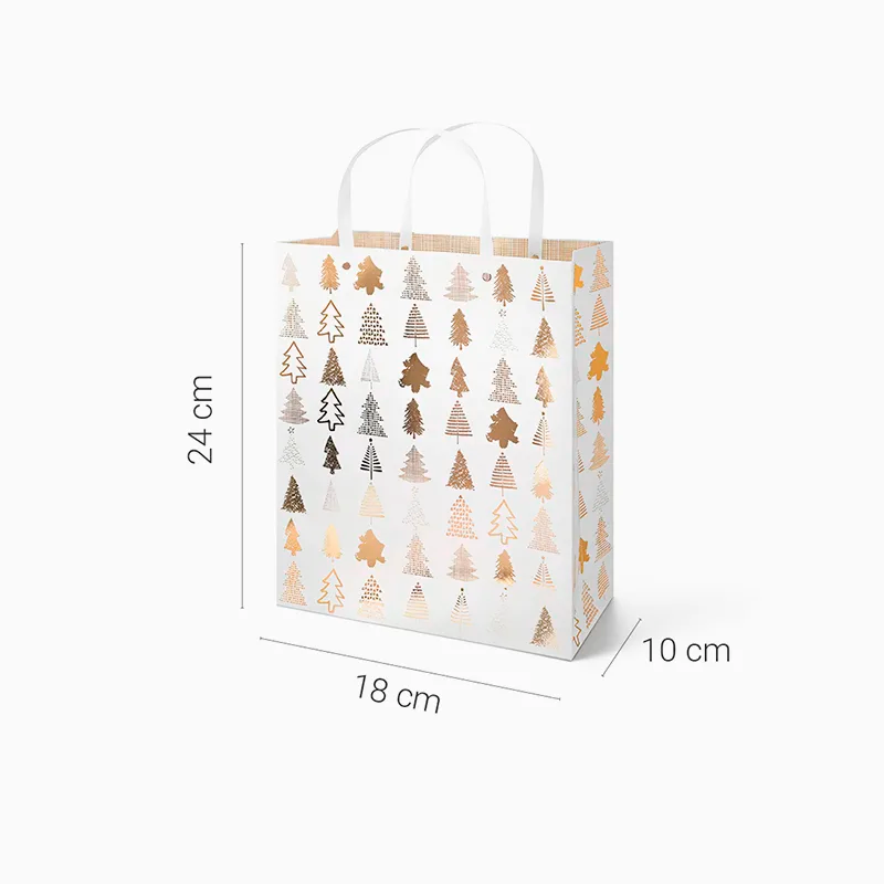 Christmas Bag Small Metallic Tree Gold