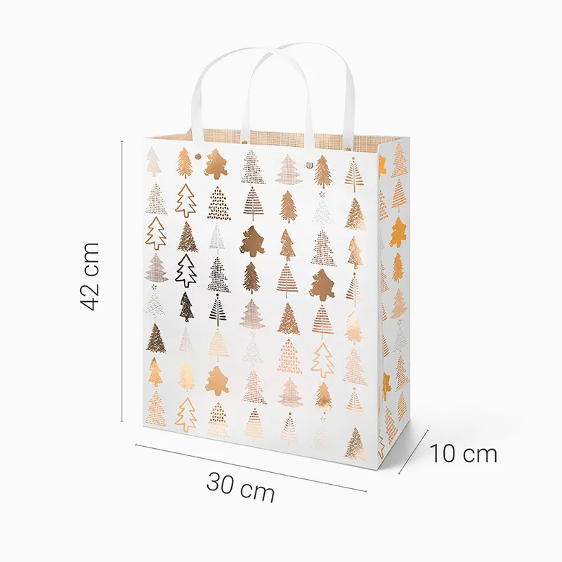 Big Christmas Bag Gold Metallic Tree