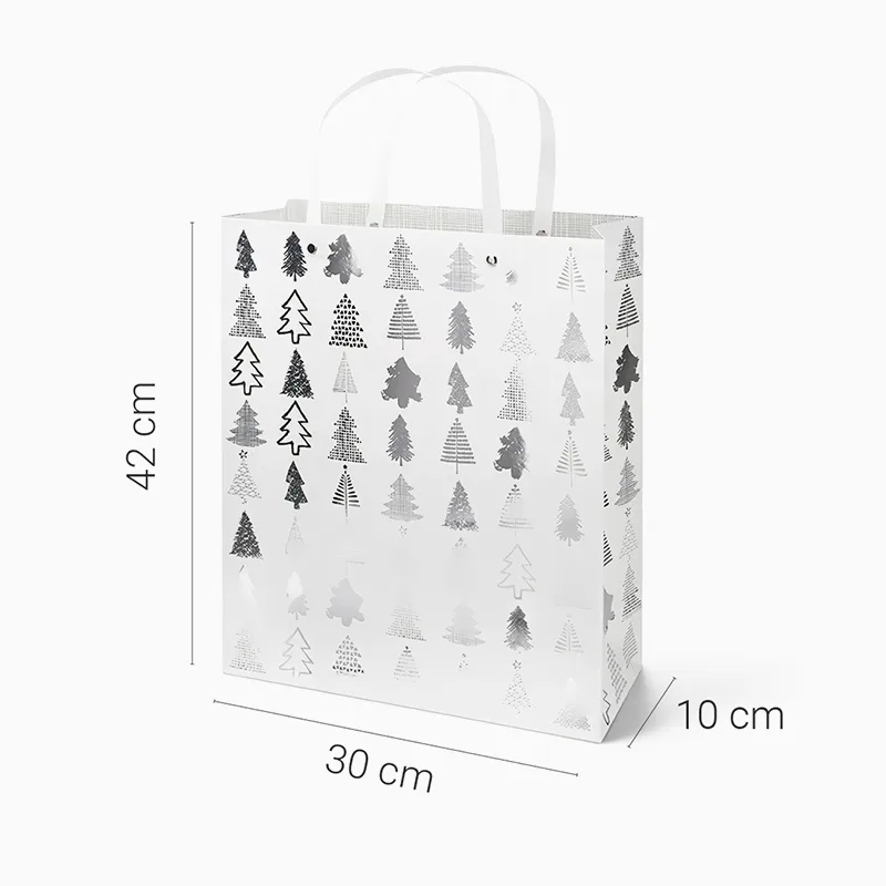 Big Christmas Bag Metallic Tree Silver