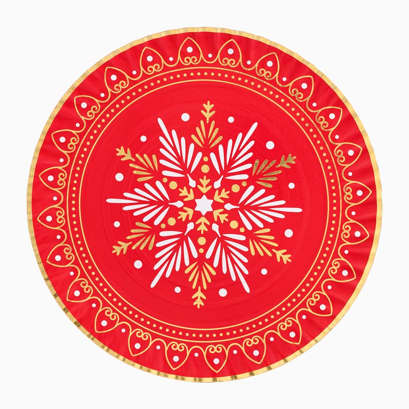 Red Red Snowflake Christmas Tray