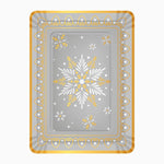 Vassoio natalizio natalizio 25x34 cm snowflake d'argento