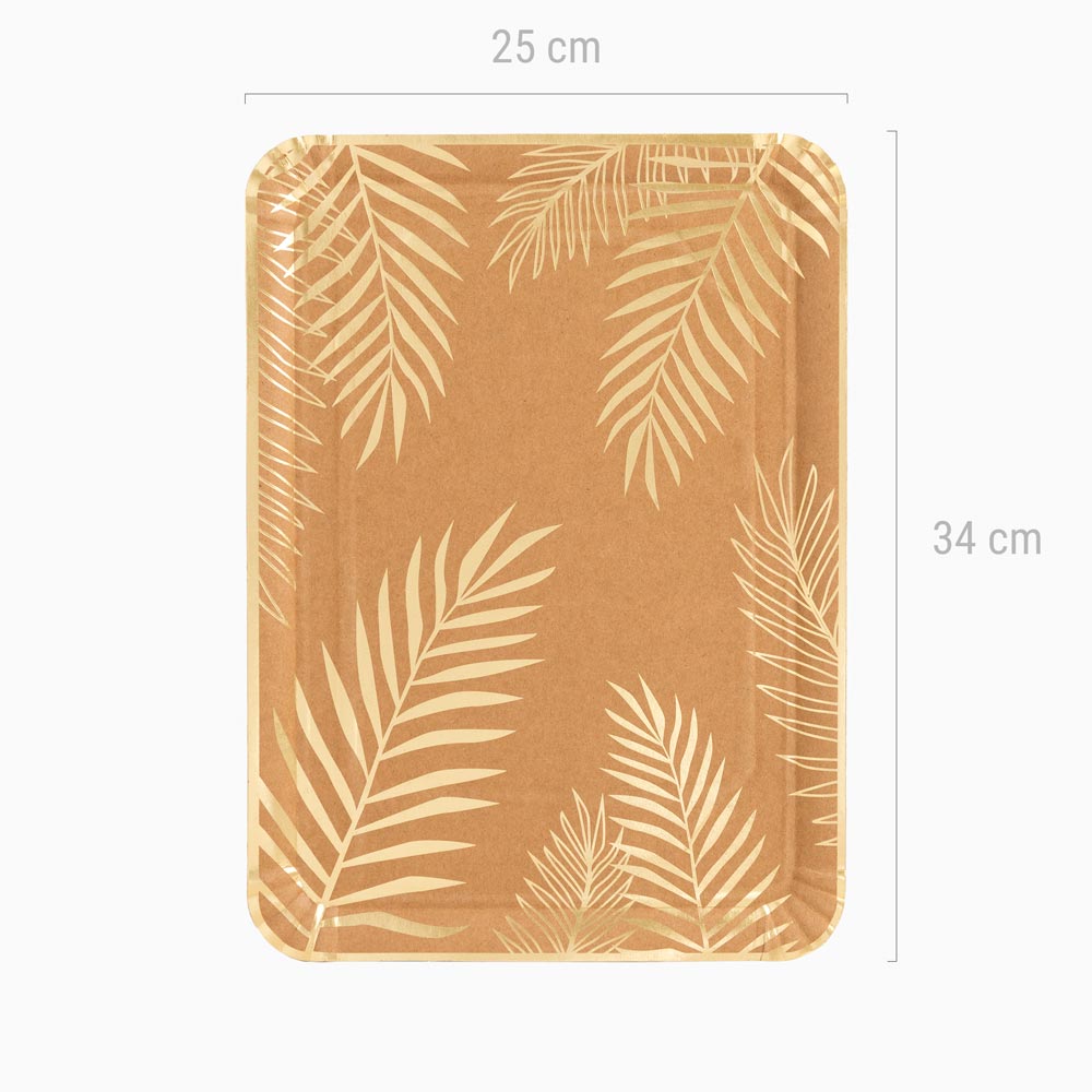 Bandeja Rectangular Natural Palmera 25x34 cm