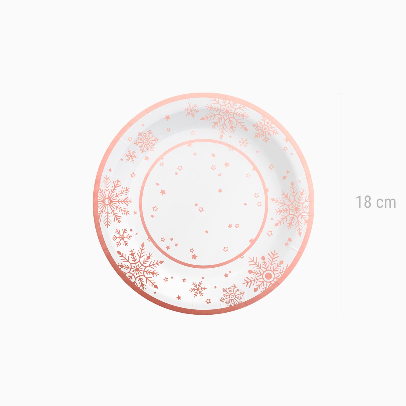 Platon Plane Plate Dessert Christmas Metallic Ø18 cm Snowflake rose or