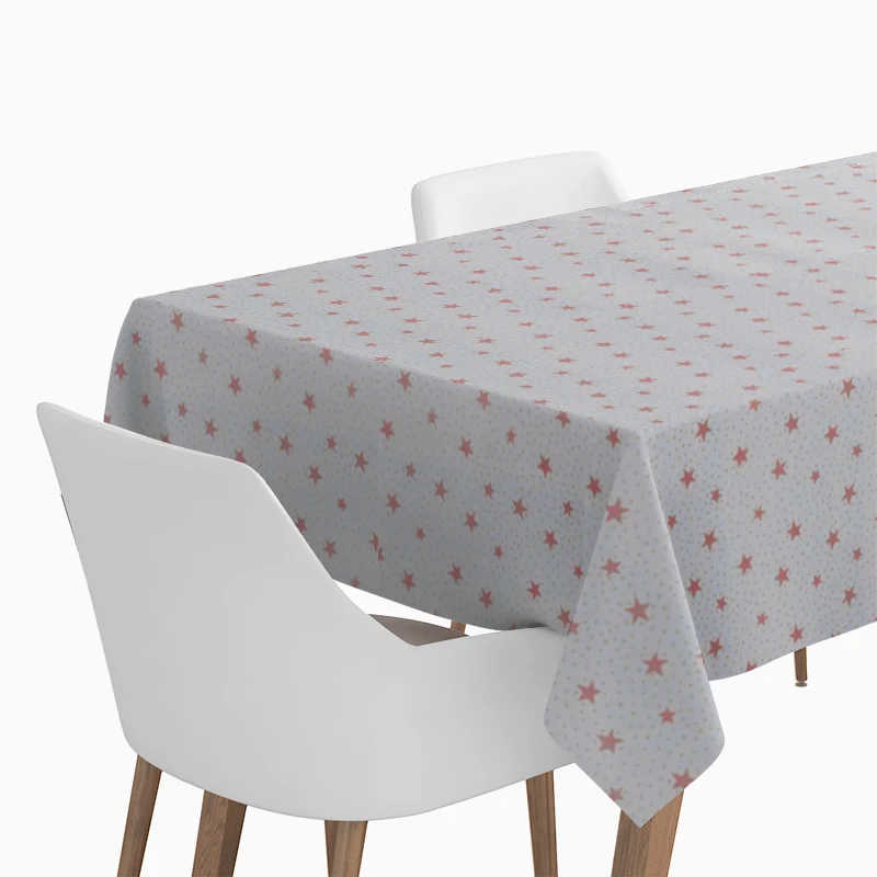 Christmas folding tablecloth stars 1.20 x 1.80 cm pink gold