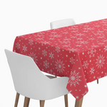 Roll Weihnachten Tischdecke Schneeflocken 1.20 x 5 m rot