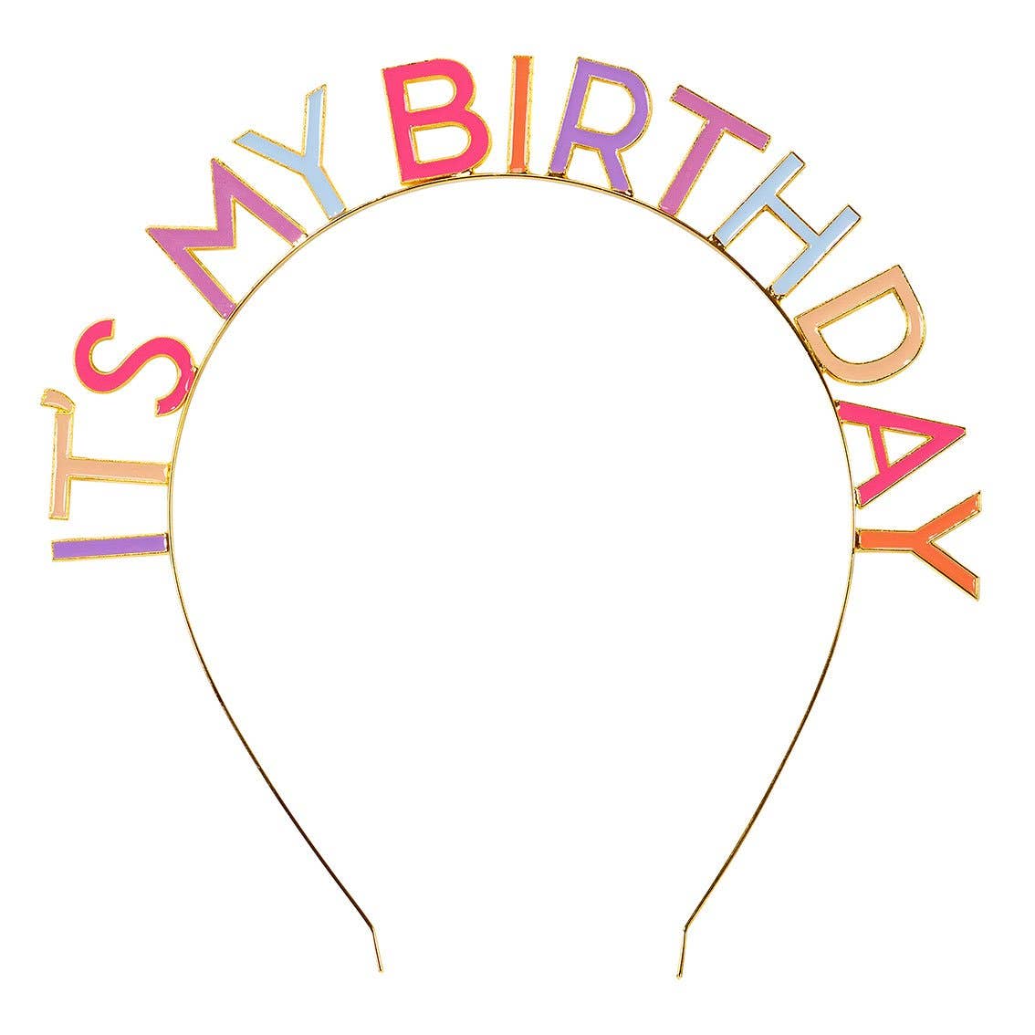 "It's my Birthday" headband multicolored pastel