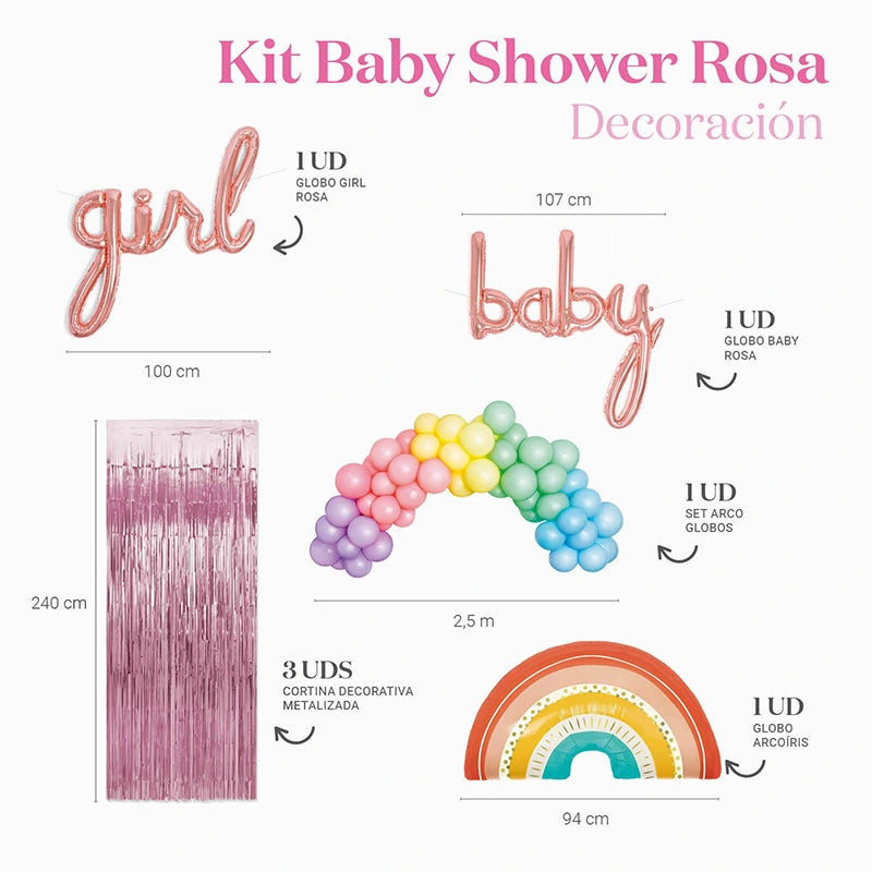 Babyparty Rose Umwelt Dekoration Kit