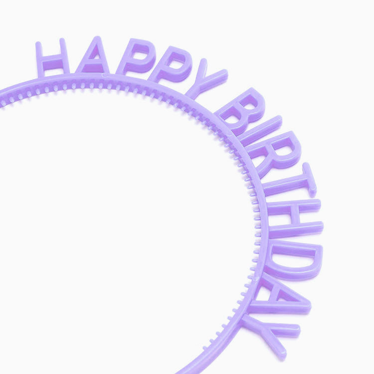 Diadema Cumpleaños "Happy Birthday" Morado