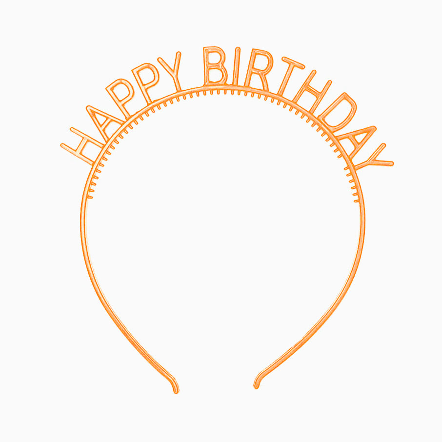 Birthday headband "Happy Birthday" orange