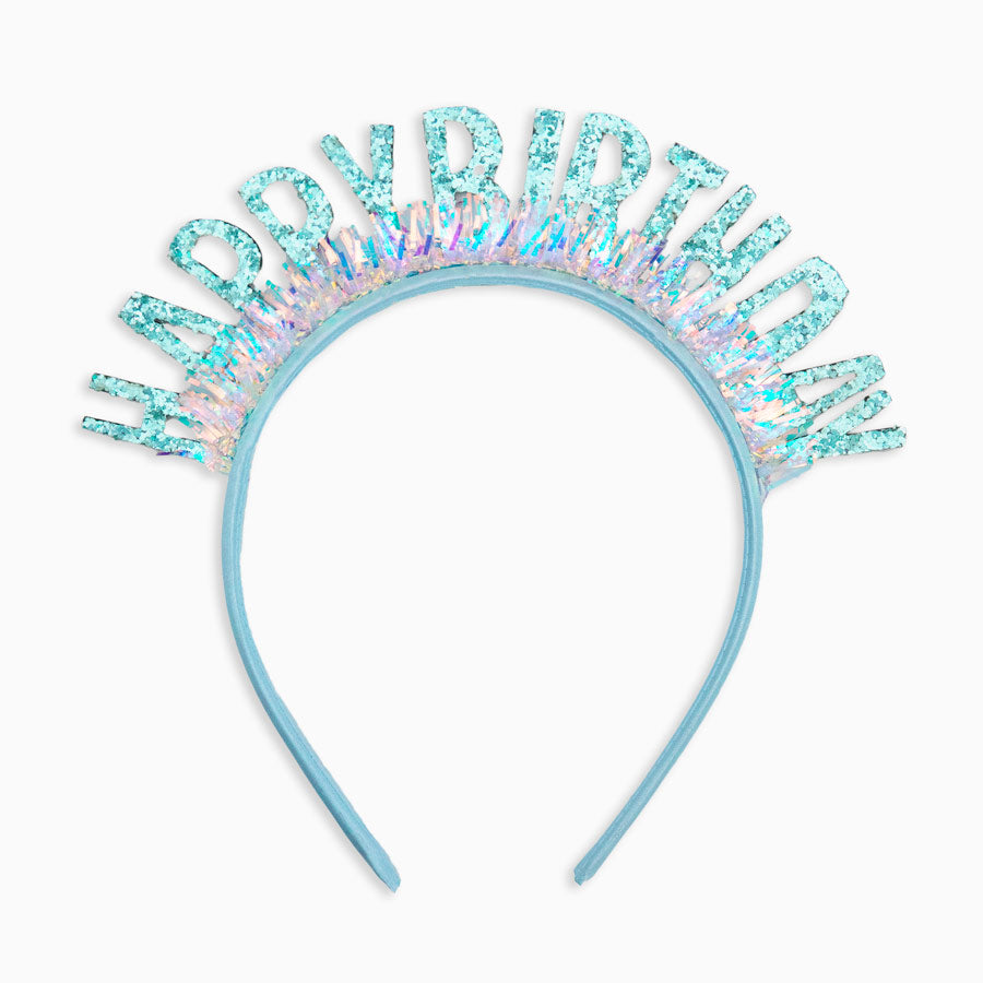 Diadema Cumpleaños "Happy Birthday" Glitter Azul