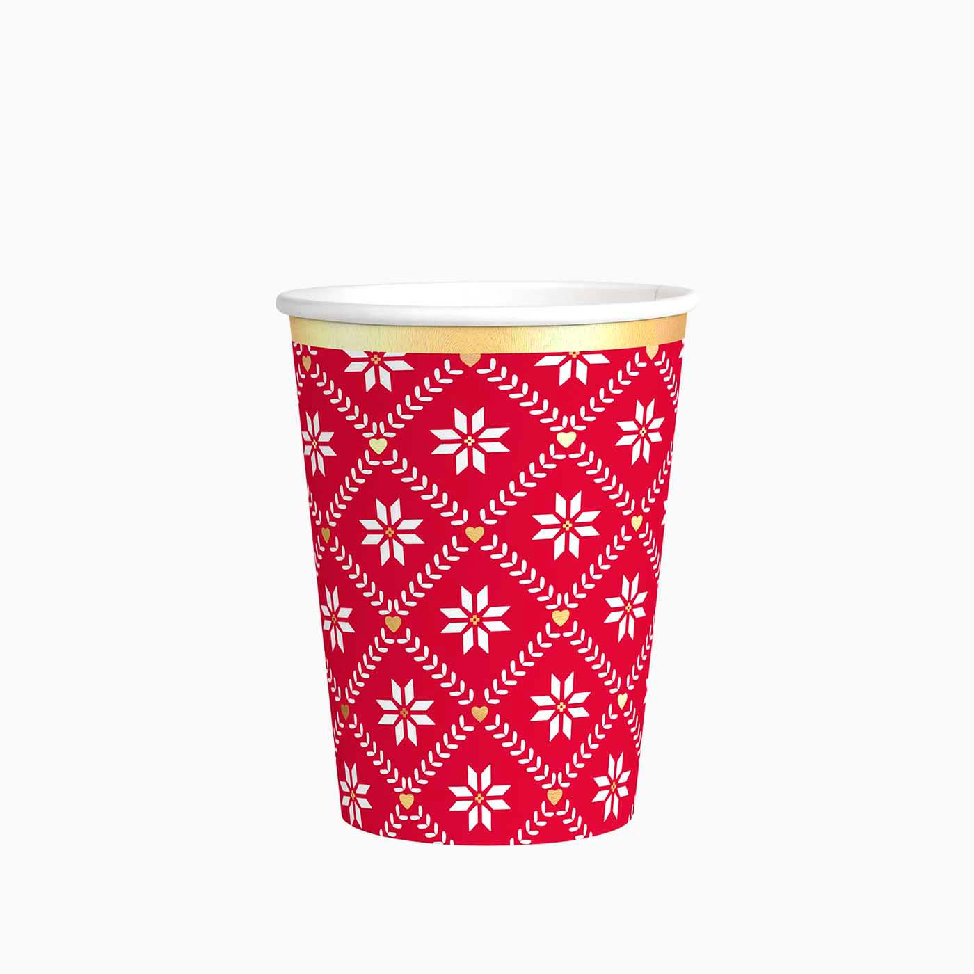 Vaso Navidad Copo de Nieve Rojo