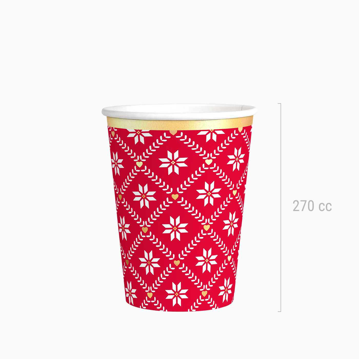 Vaso Navidad Copo de Nieve Rojo