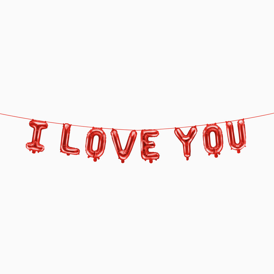 GUIRNALDA GLOBOS "I love you" red