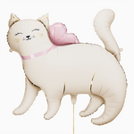 White cat foil balloon