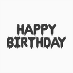 Guirnalda Globos 'Happy Birthday' Negro