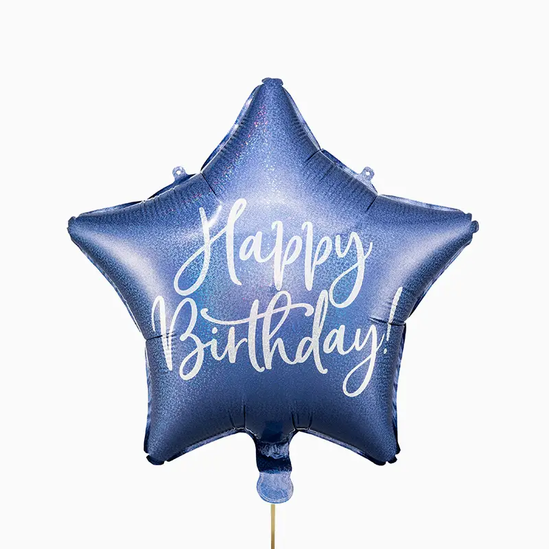 Fail star balloon "Happy Birthday" Navy Blue