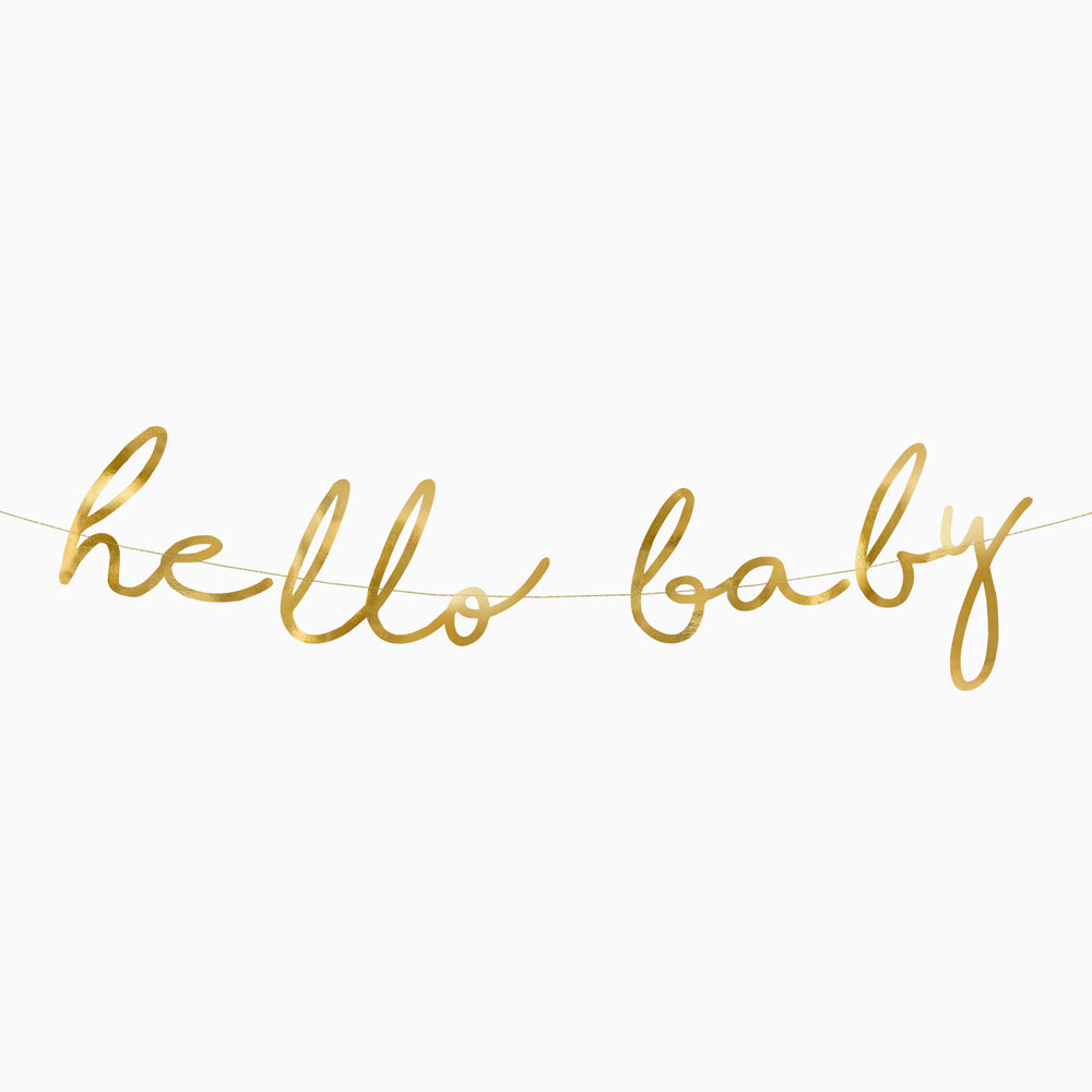 Carton metalizado de Guirnalda "Hello Baby"