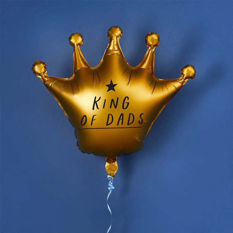 Globo Foil Corona "King of Dads" Oro